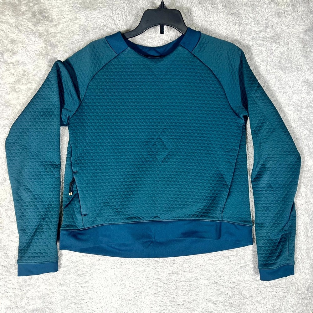Rei Co Op Sweatshirt Womens Teal Raglan Sleeve Textured Performance Athletic